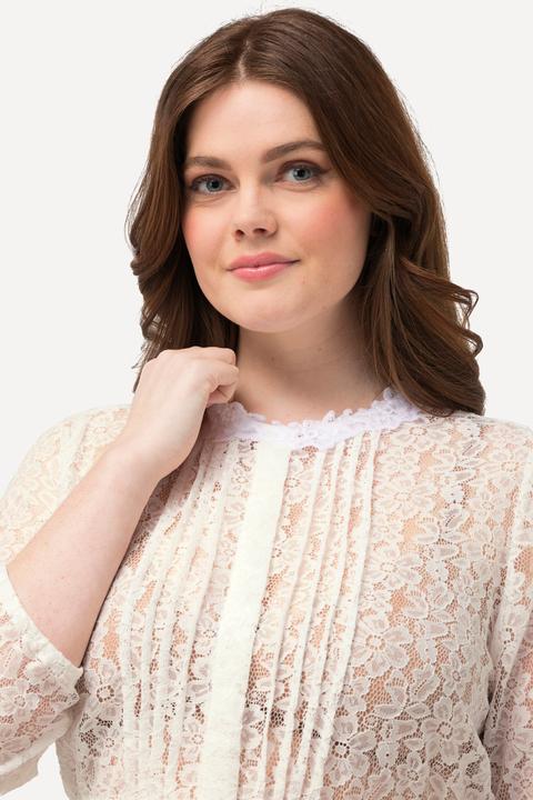 Produktbild Ulla Popken Dirndlbluse, elastische Spitze, Rundhals, 3/4-Arm (46)