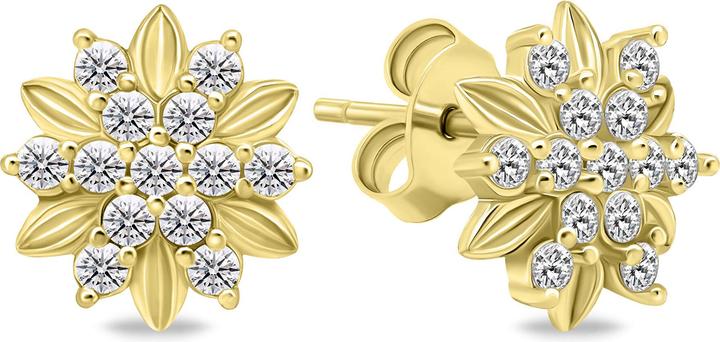 Produktbild Brilio Silver - Gold-plated stud earrings with zircons EA614Y