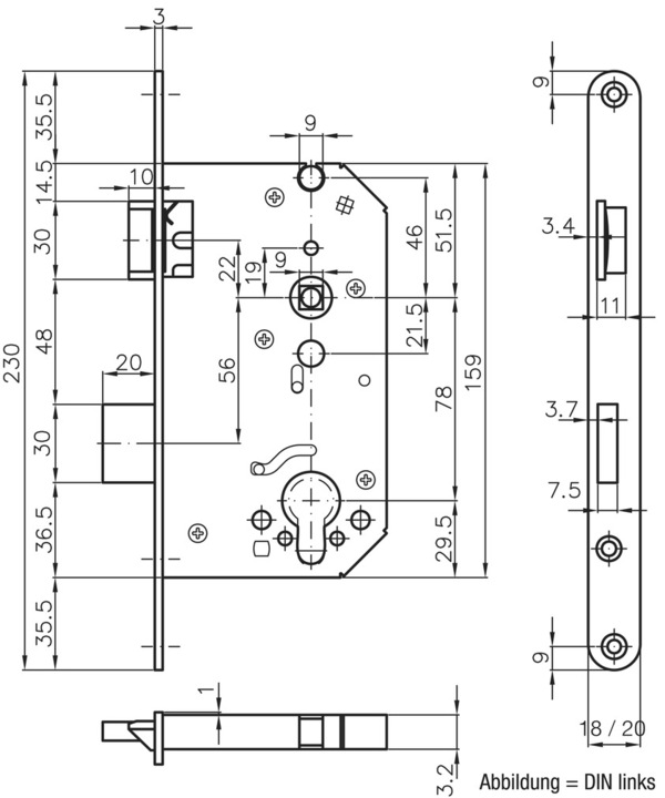 Image du produit MSL Serrures anti-panique à mortaiser CASA-Alpha 1717 PBe (Serrure à mortaise)