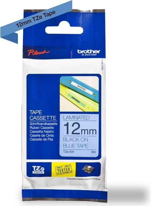 Actual product image Brother Tze-531 (1.20 cm, Blue, Black)