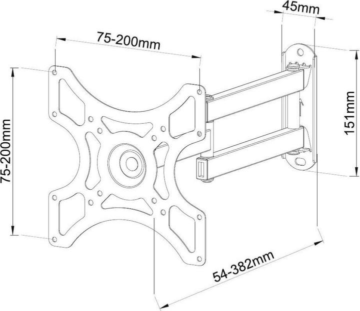 Productafbeelding Techly Wandsteun Full Motion (Muur, 37", 25 kg)