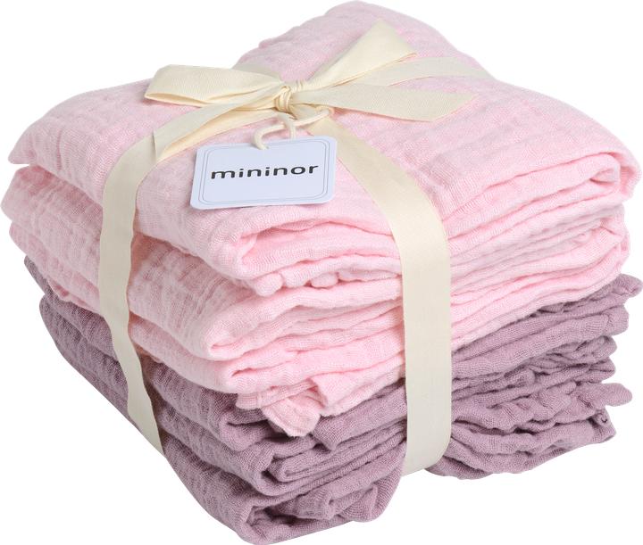 Mininor Global - Organic Muslin Cloth - 6pcs Rose/Heath flower (10264) (70 cm, 70 cm)