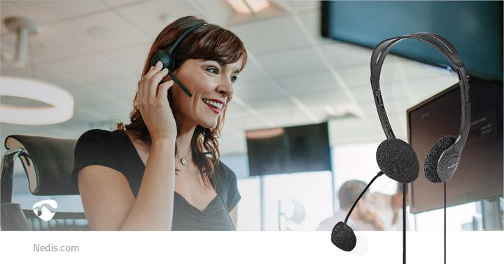 Produktbild Nedis Kopfhörer für PC, Headset, 2 Stecker, 3,5 mm, Schwarz (Kabelgebunden)