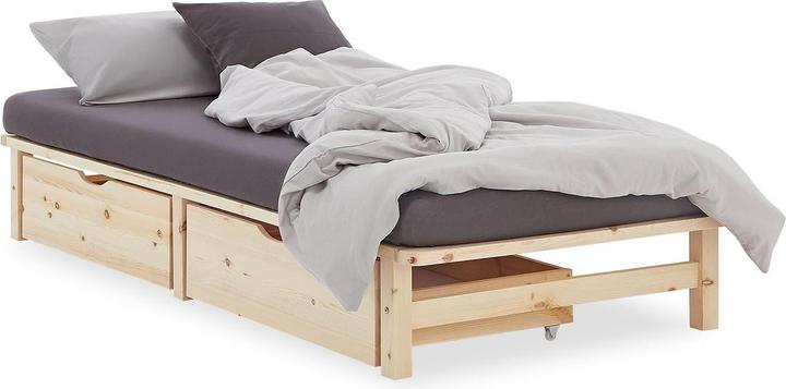 Produktbild Homestyle4u Palettenbett mit Lattenrost (100 x 200 cm)