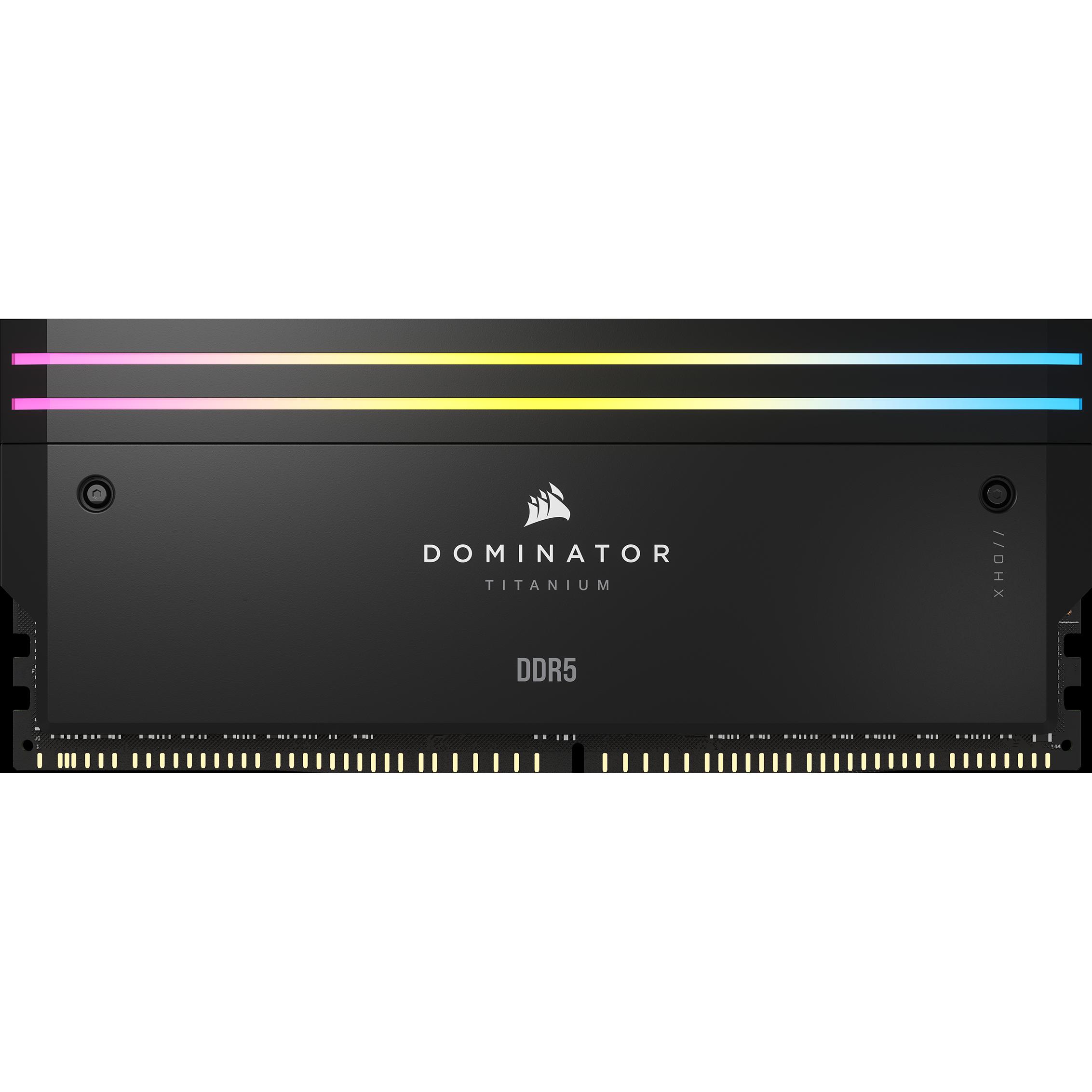 Thumbnail - Corsair DOMINATOR Titanium Light Enhancement Kit, 2-up config, Functional LEDs, Black Heatsink, no DRAM ICs (RGB), Moddi...