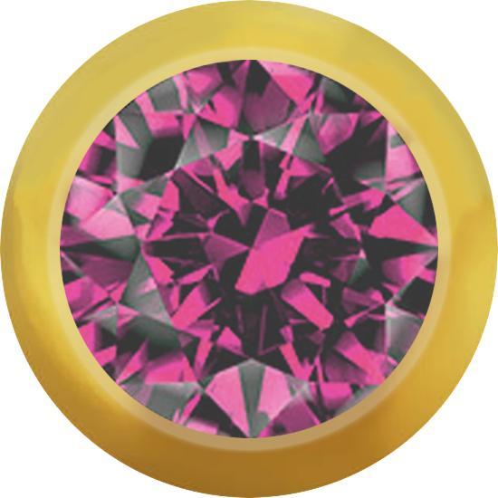 Image du produit Star Piercing Boule dorée avec cristal rose (Acier chirurgical 316L, sans laiton)