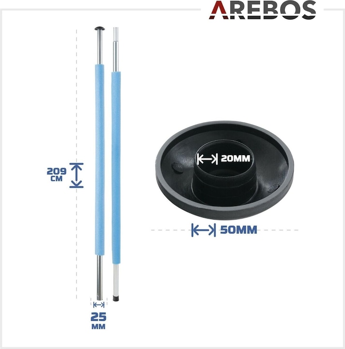 Actual product image Arebos Trampoline pole set