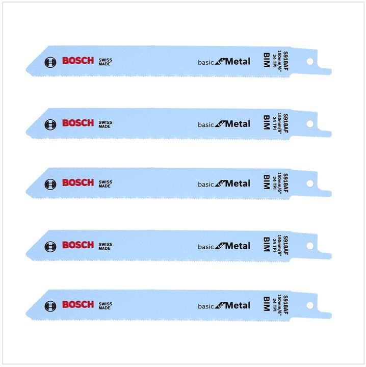 Produktbild Bosch Professional Zubehör Säbelsägeblatt S 918 AF, Basic for Metal, 5er-Pack