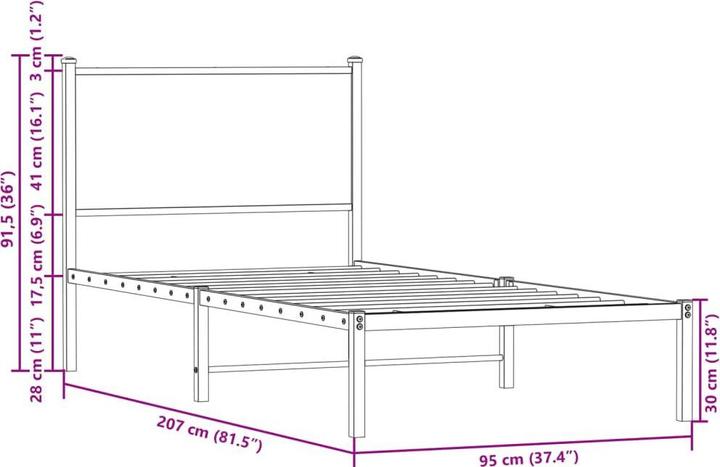 Image du produit vidaXL Bettgestell (90 x 200 cm)