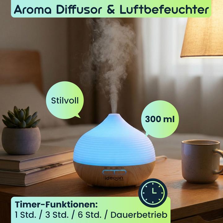 Produktbild Ideoon Stilvoller Aroma Diffusor & Luftbefeuchter (300 ml)