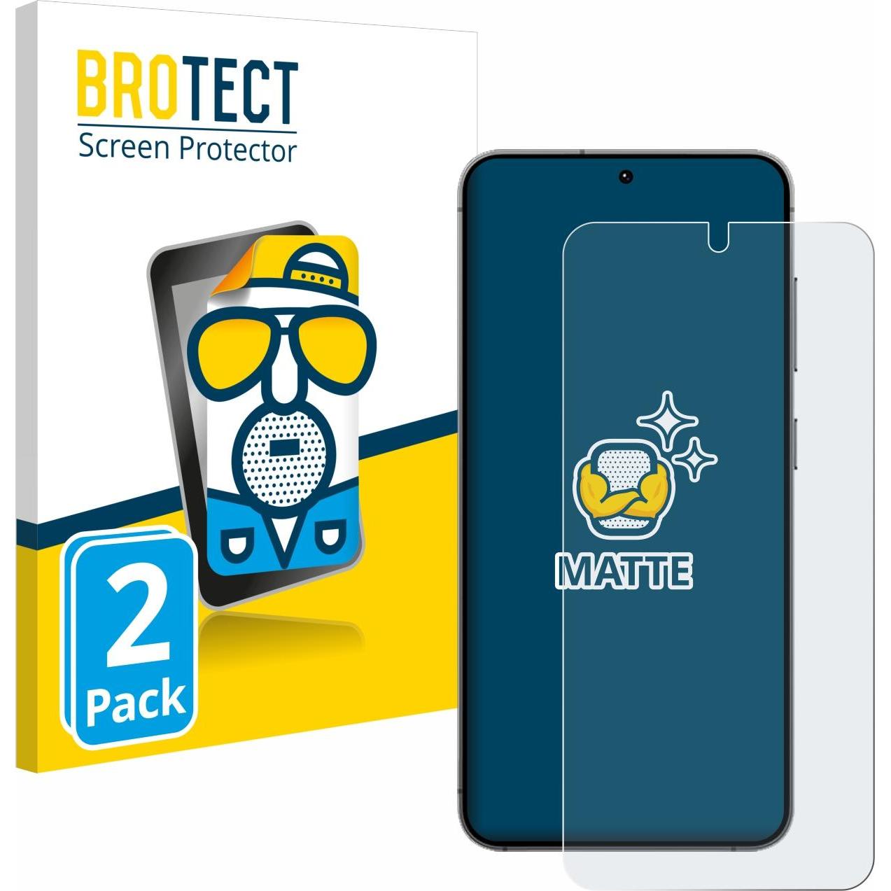 BROTECT Entspiegelungs-Schutzfolie Displayschutz Matt (2 Stück, Samsung Galaxy S21), Smartphone Schutzfolie, Grau
