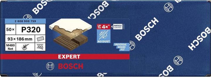 Produktbild Bosch Professional Zubehör EXPERT M480 Schleifnetz für Schwingschleifer, 93 x 186 mm, G 320, 50-tlg. (320)