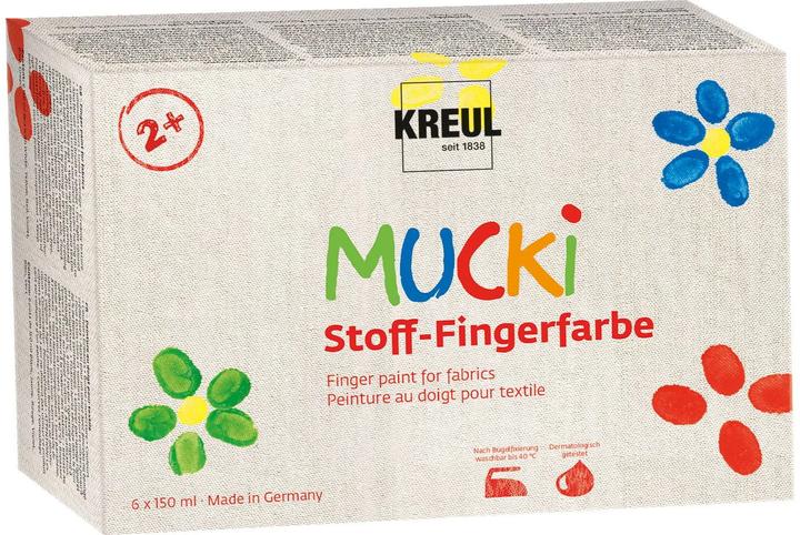 Kreul Stoff-Fingerfarbe (Violett, Rot, Gelb, Grün, Weiss, Blau, 150 ml)