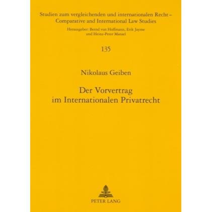 Geiben:Der Vorvertrag im Internationale, Fachbücher von Nikolaus Geiben