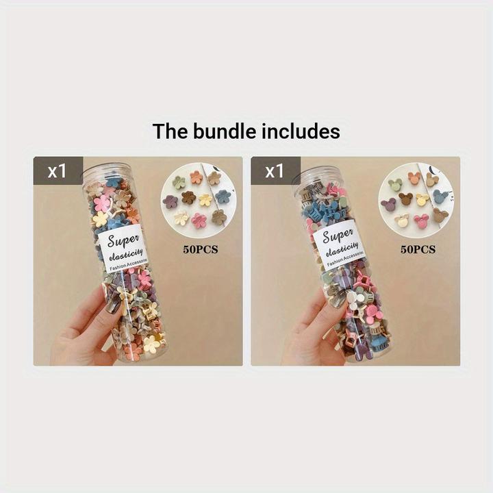 Activity Board 50 Stück niedliche blumenförmige Haarkrallen für den täglichen Gebrauch - Kaninchenklammern in (50 Stk.)