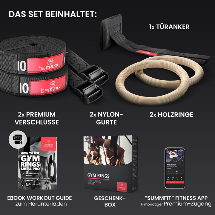 Produktbild BeMaxx Turnhallenring-Set, Hölzernes