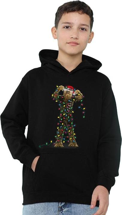 Produktbild Star Wars Christmas Chewbacca Tangled Lights Kapuzenpullover meliert (128)