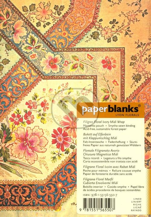 Produktbild Paperblanks Bukett auf Elfenbein (A5, Liniert, Harter Einband)