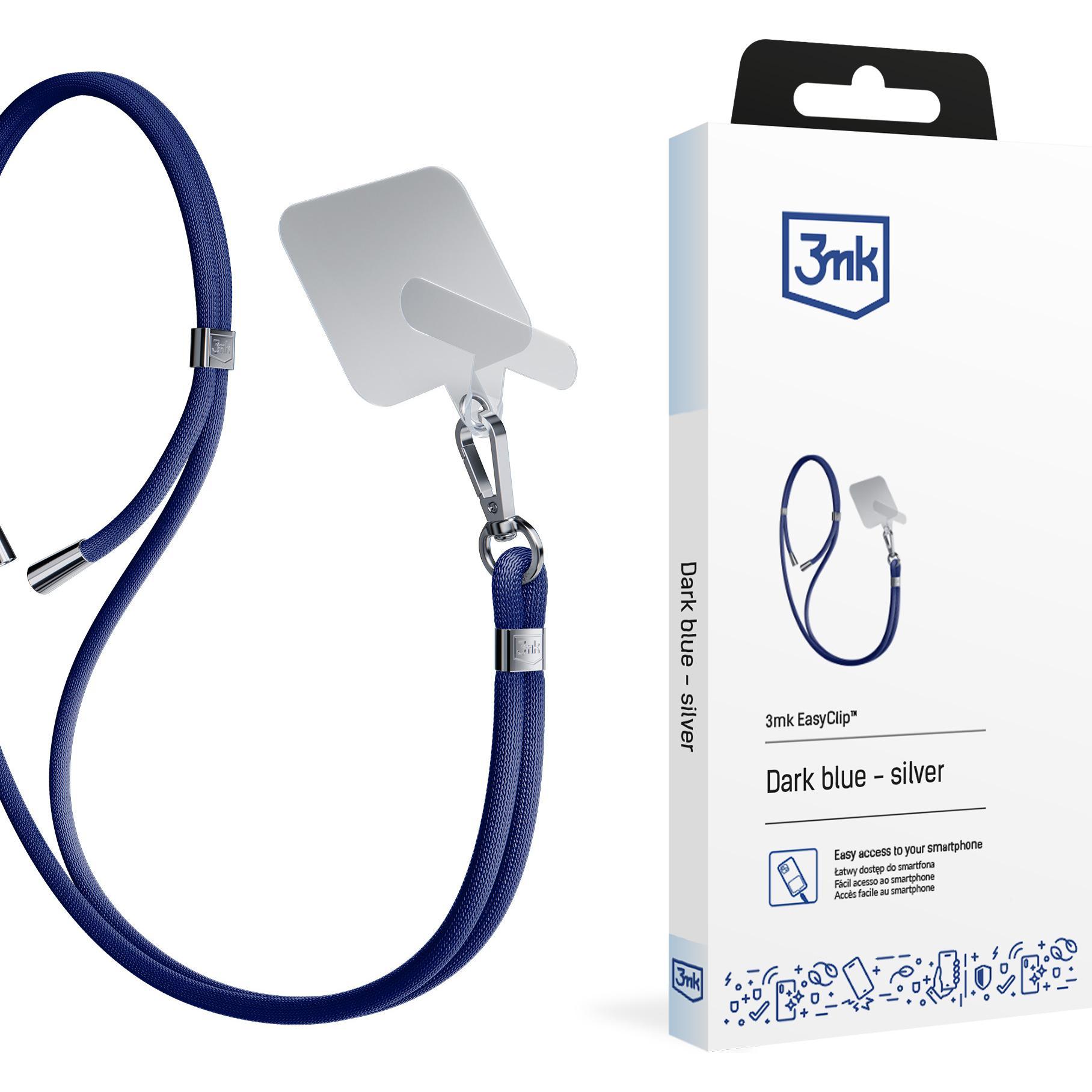 Thumbnail - 3MK EasyClip Dark Blue (silver) smycz do telefonu, Smartphone Halterung, Blau