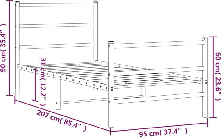 Image du produit vidaXL Bettgestell (90 x 200 cm)