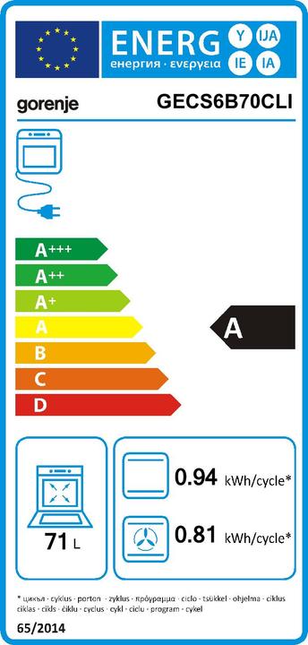 Label énergétique Gorenje GECS 6B70CLI