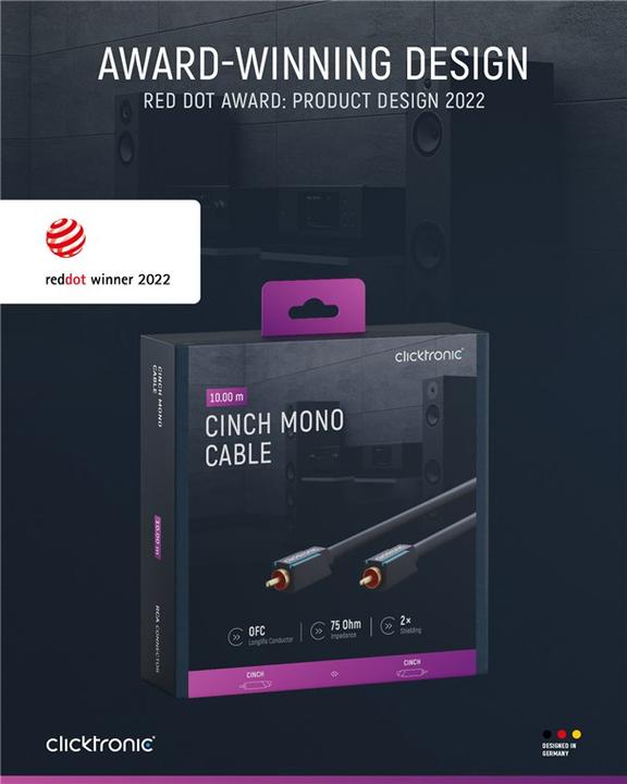 Actual product image clicktronic Cinch coaxial cable (10 m, Cinch)