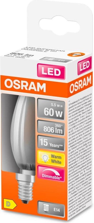 Image du produit Osram Superstar Classic (E14, 5.50 W, 806 lm, 1 x, D)