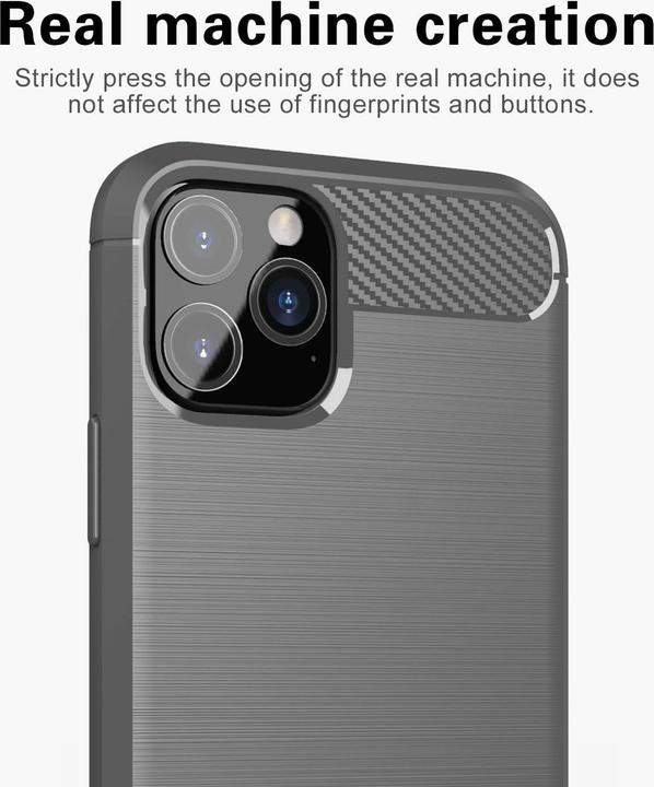 Actual product image Cadorabo TPU Ultra Slim carbon stainless steel Combi Cover (Apple iPhone 11 Pro)