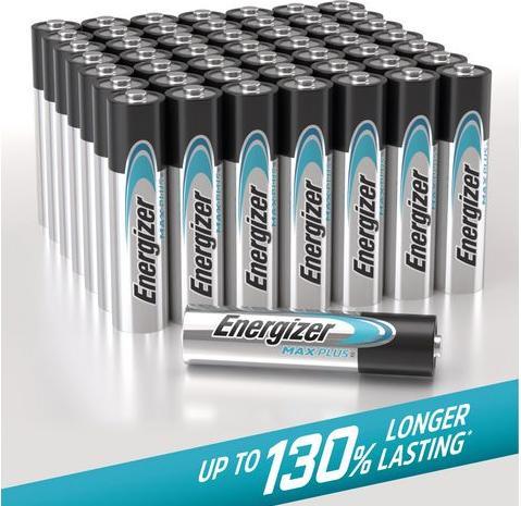 Actual product image Energizer Batterier Alkaline Max Plus AAA, pakke a 50 stk (50 pcs., AAA, 1220 mAh)