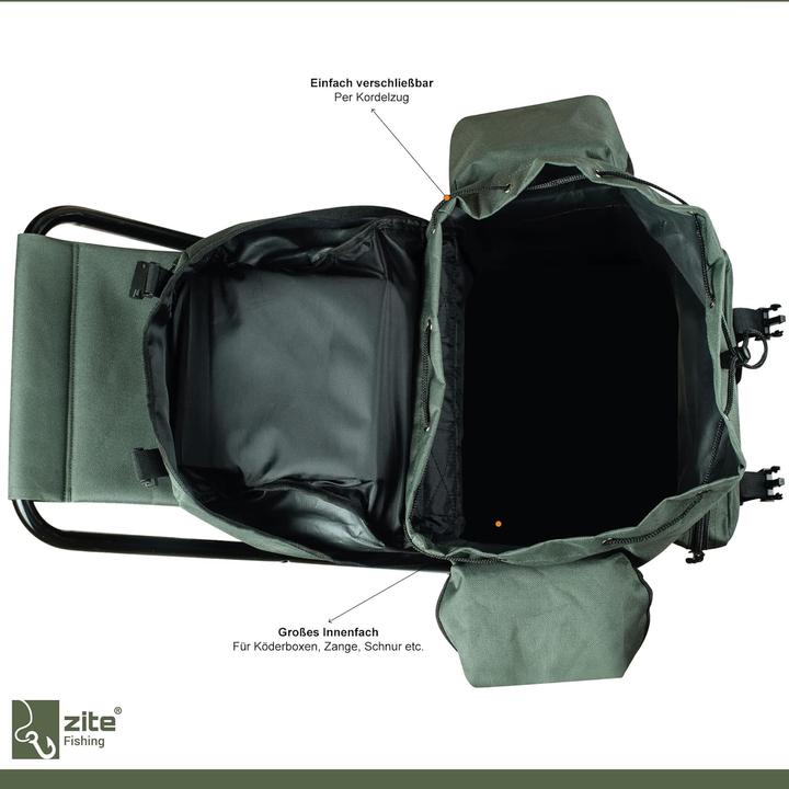 Image du produit Zite Sac à dos de pêche avec chaise