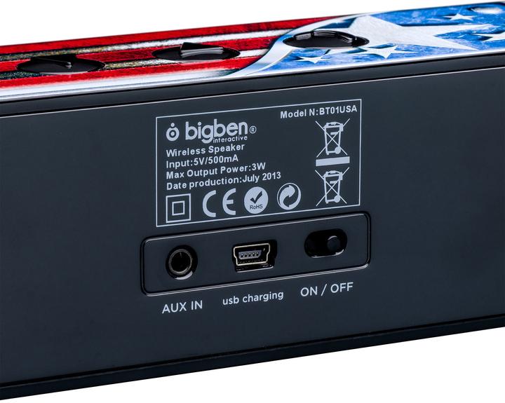 Produktbild Bigben BT01USA Tragbarer Lautsprecher Mono Schwarz, Blau, Rot, Weiss (5 h)