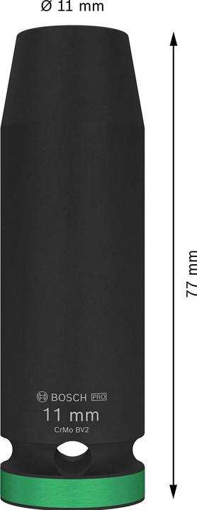 Produktbild Bosch Professional Zubehör PRO Impact Steckschlüsseleinsatz, 1/2", 11 mm, tief (11 mm)