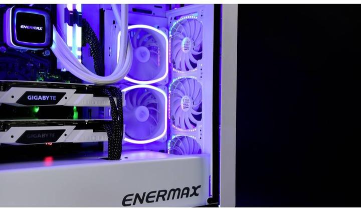 Actual product image Enermax PC Fan SquA RGB White 3-Pack with RGB Control Box (120 mm, 3x)