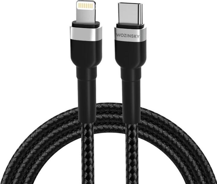 Actual product image Wozinsky WNBCL1 Lightning / USB-C PD 30W cable 1 m - black (1 m, 30 W)