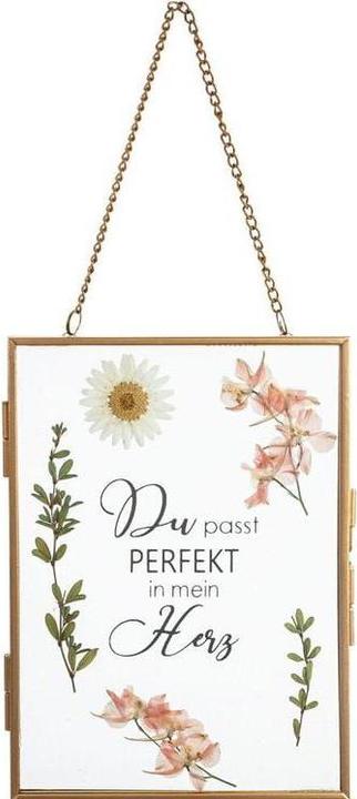 Geschenkset Bilderrahmen mit Spruch & Trockenblumen