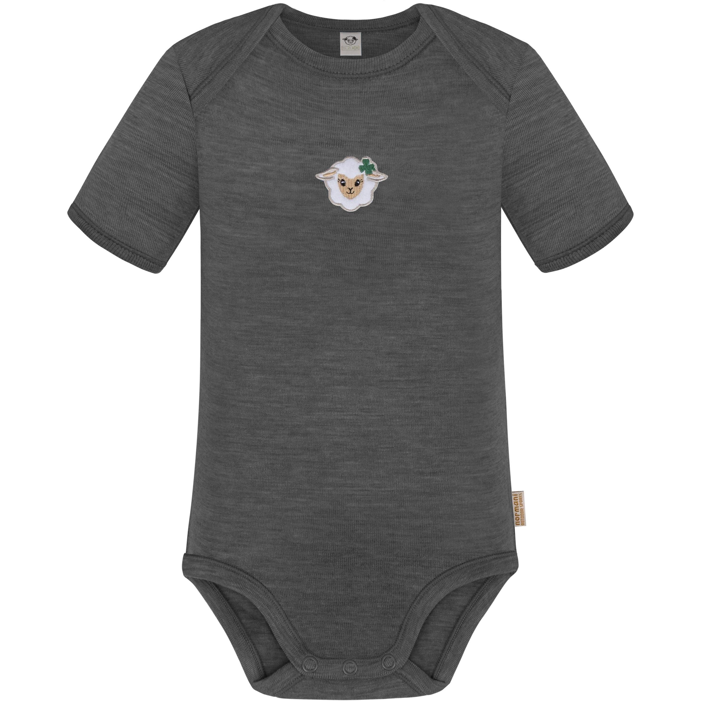 Normani, Herren, Body, Baby Merino Body Kurzarm „Tauranga" - 9249, Grau, (98)