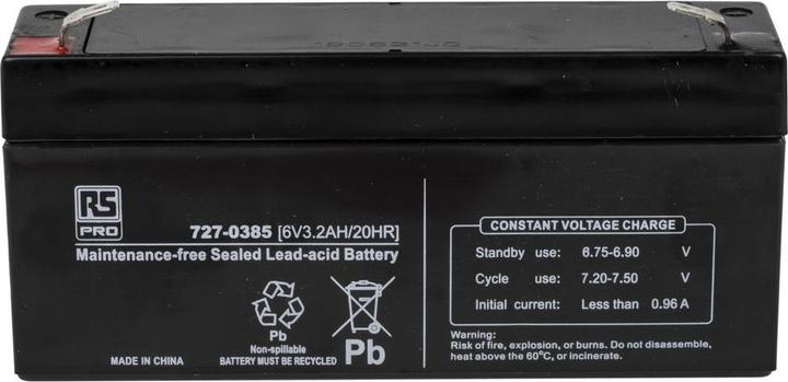 Immagine prodotto RS PRO Batteria normale AGM 6V 3.2Ah (6 V, 3200 mAh)