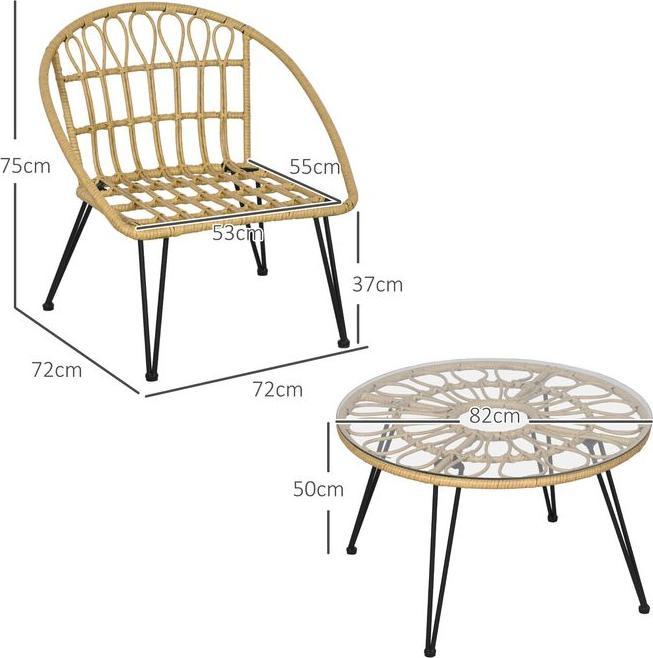 Produktbild Swisshandel24 5 tlg. Rattan Gartenmöbel-Set, Sitzgarnitur inkl. 1 Esstisch, 4 Stühlen, Sitzgarnitur, Polyester, Be (82 cm)