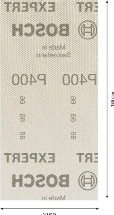 Image du produit Bosch Professional Zubehör Filet abrasif Expert M480 pour ponceuses vibrantes, 93 x186 mm, G 400, 50 pces. (400)