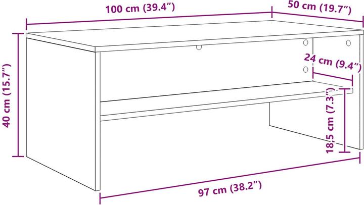 Immagine prodotto vidaXL Couchtisch (100 x 50 x 40 cm)