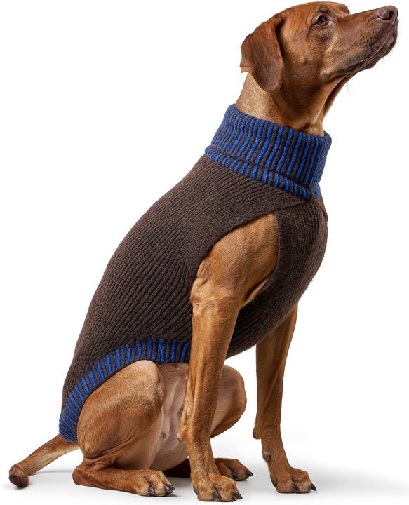 Actual product image Hunter Dogcoat Odense 35 + hat, beige/blue - (203542) (35, Dog jumper)