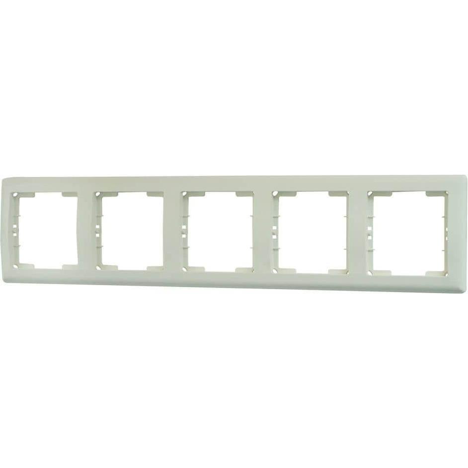 Mutlusan Daria 5-fach Rahmen horizontal Weiss für 5 Module, Taster + Schalter, Weiss