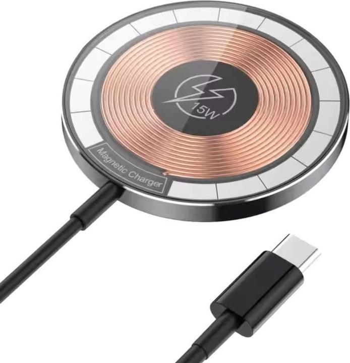 1st Cool 1stCOOL bezdrátová přenosná QI nabíječka 15W, MagSafe, USB-C, černá (15 W)