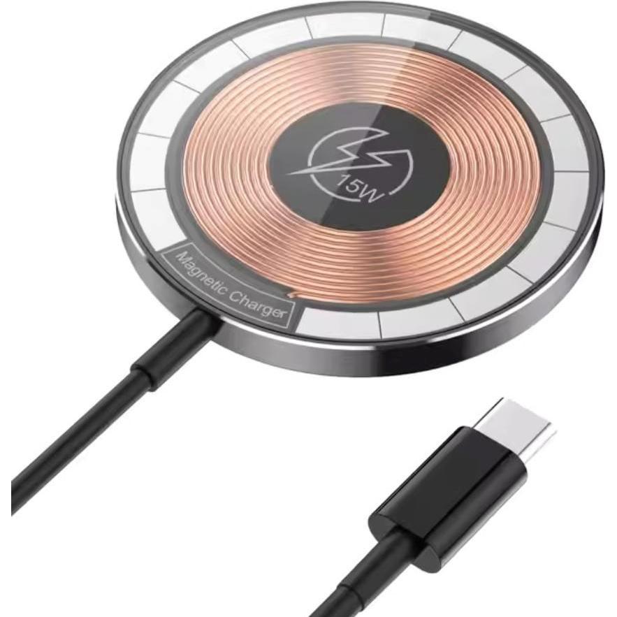 1st Cool 1stCOOL bezdrátová přenosná QI nabíječka 15W, MagSafe, USB-C, černá (15 W), Caricabatteria senza fili, Nero