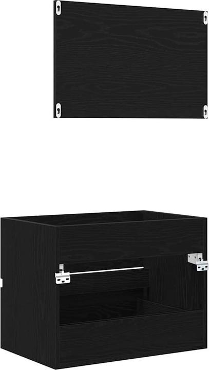 Produktbild VidaXL 2-teiliges Badezimmermöbel Set Schwarze Eiche Holzwerkstoff