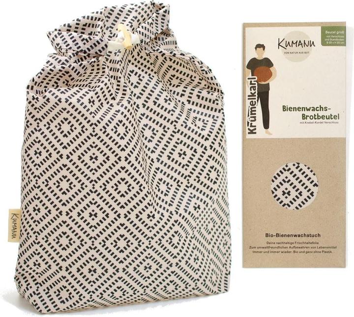 Kumanu Bio-Bienenwachstuch Brotbeutel mit Standboden