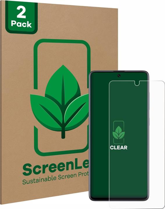 Produktbild ScreenLeaf Schutzfolie nachhaltiger Displayschutz Displayschutzfolie Folie Klar Transparent (2 Stück, Samsung Galaxy A71)