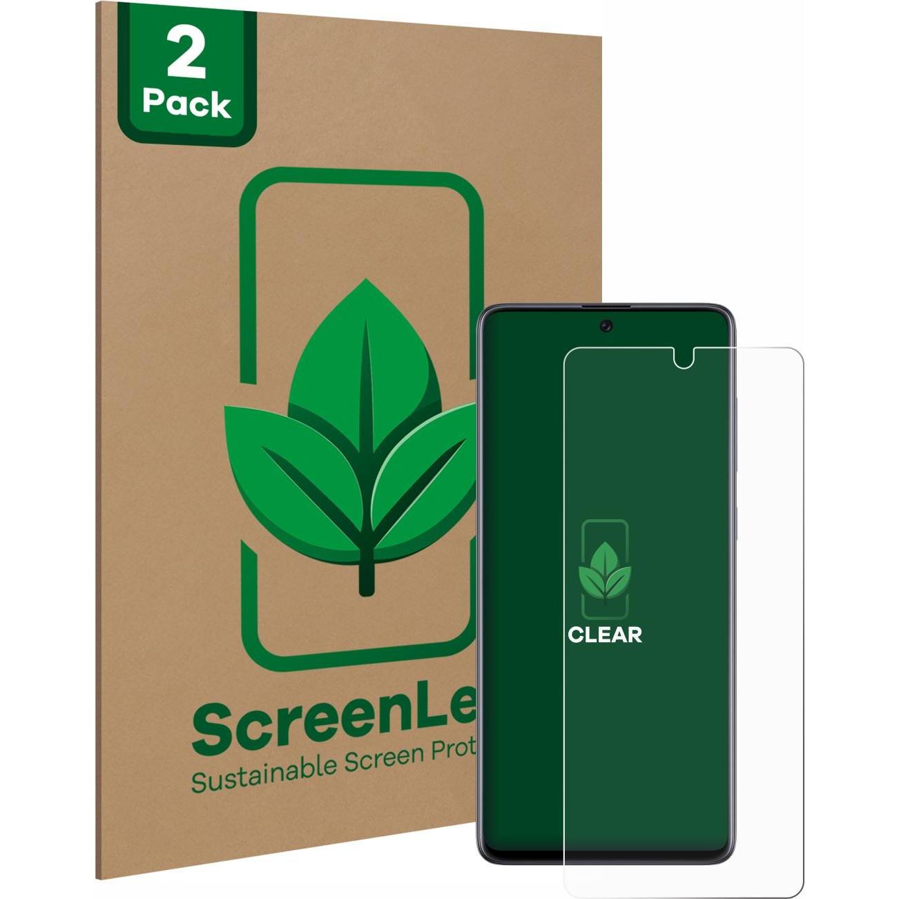 ScreenLeaf Schutzfolie nachhaltiger Displayschutz Displayschutzfolie Folie Klar Transparent (2 Stück, Samsung Galaxy A71...