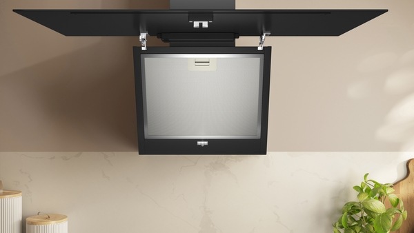 Actual product image Neff N 30, wall-mounted fair, 80 cm, clear glass black printed, D83IDK1S0 (Wall hood)