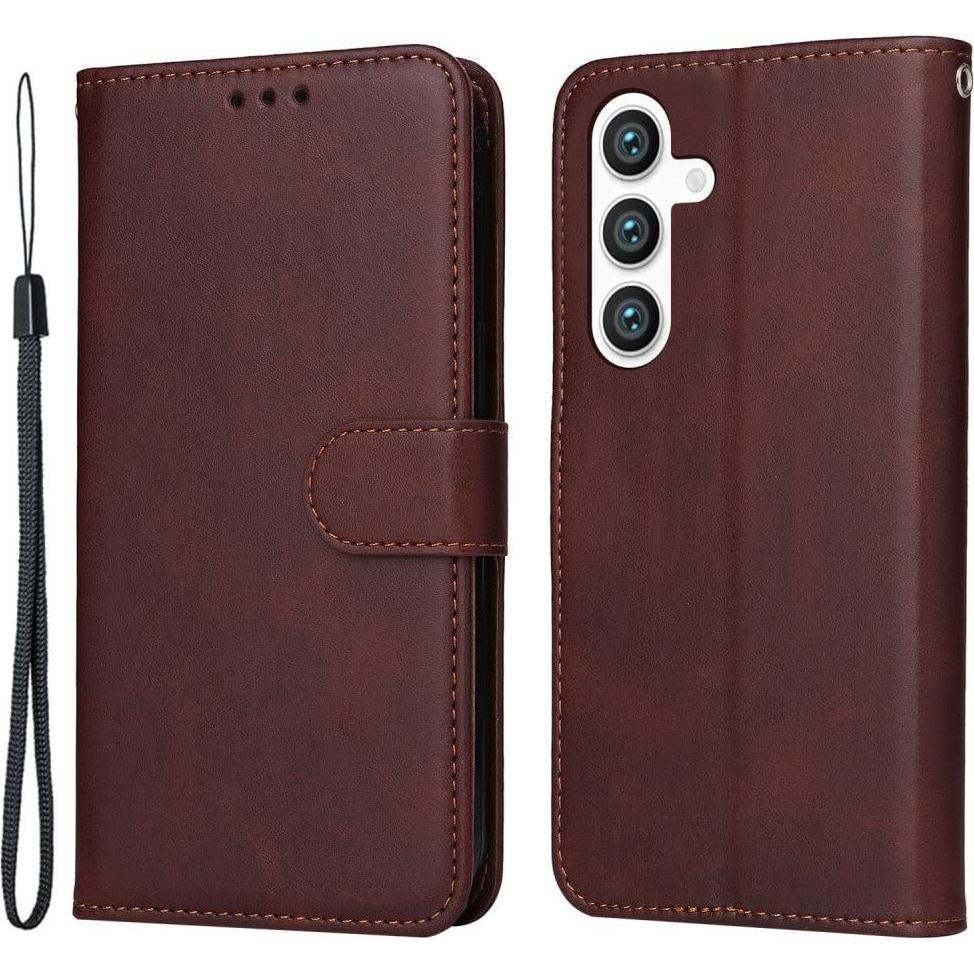 Cover-Discount Premium Handyhülle Etui braun (Samsung Galaxy S24+), Smartphone Hülle, Braun